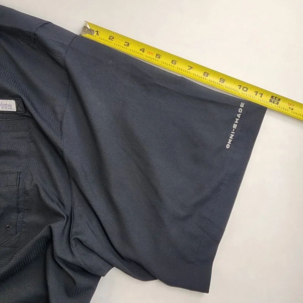 Columbia PFG Bahama Shirt Mens 5XT Tall Black Short Sleeve Vented Omni Shade - Picture 12 of 14